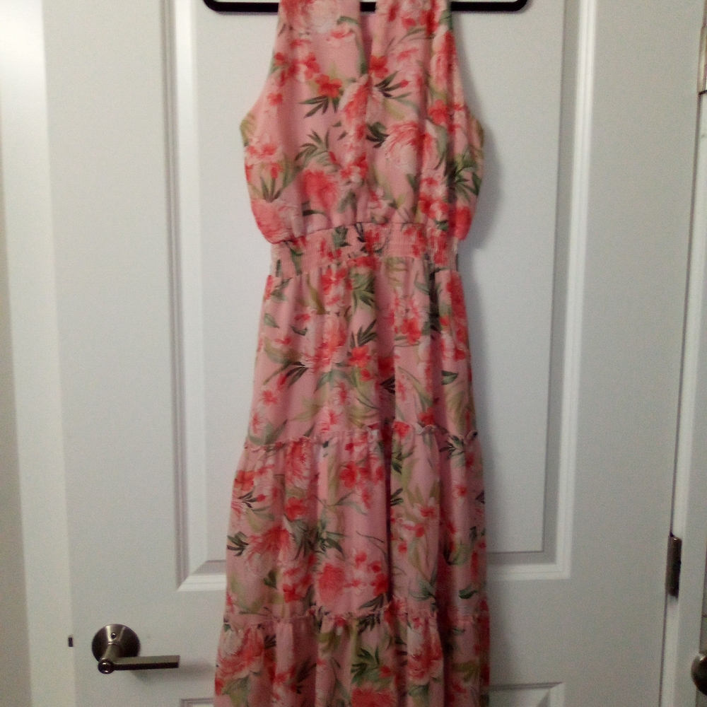 Stella & Julie Cottagecore Soft Color Palette Botanical Print Maxi Dress Size 6 - Picture 4 of 5